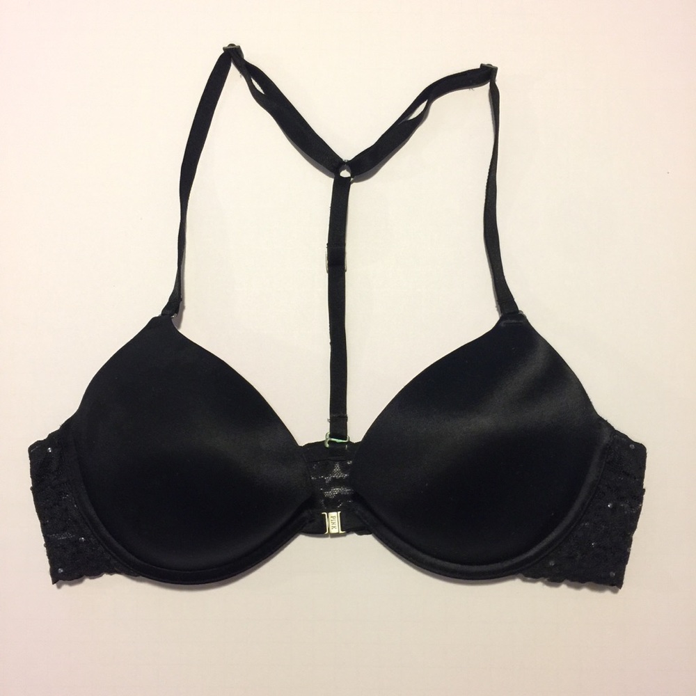 VS PINK PUSH UP BRA (black w/rhinestones) ✨💎